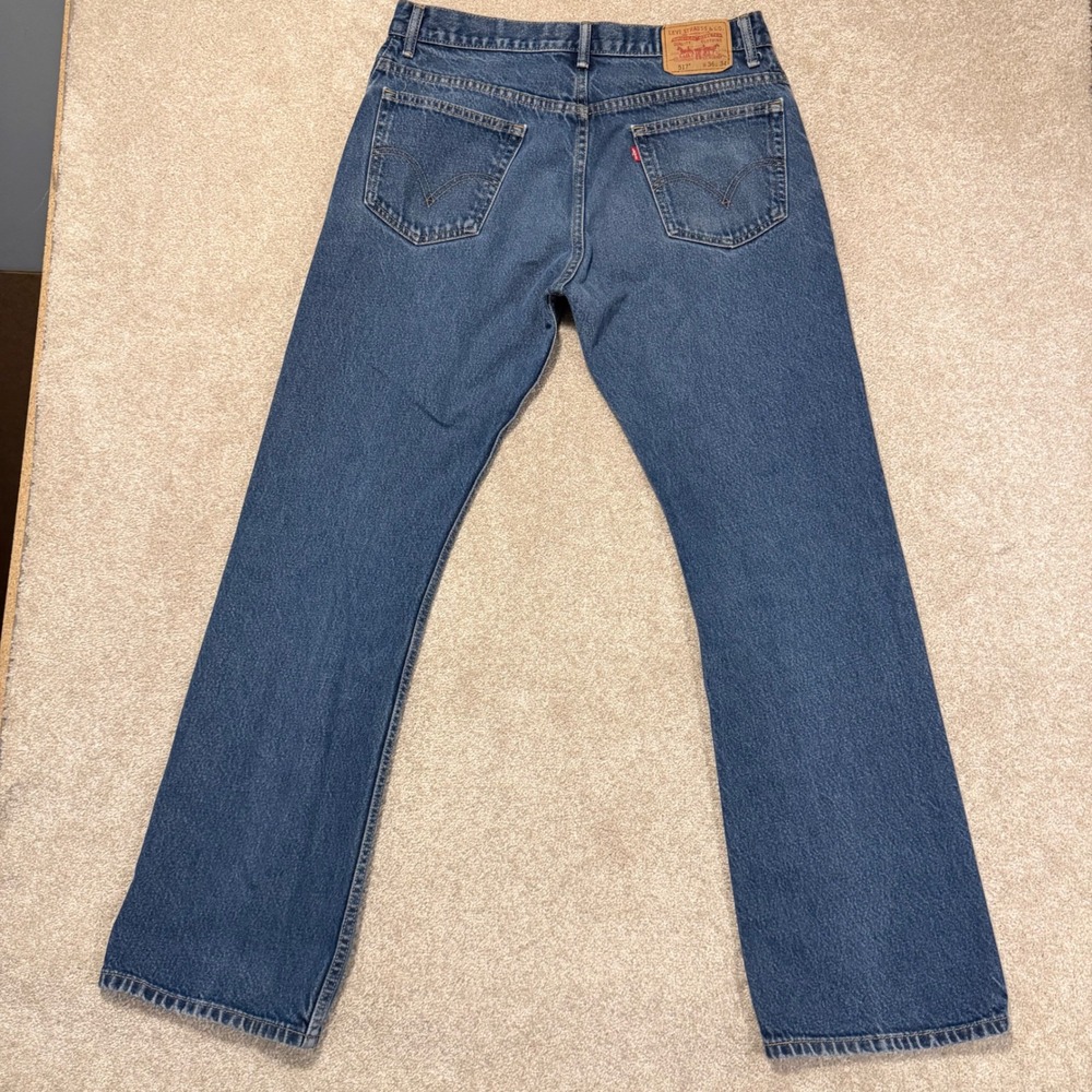 Levi's 517 Jeans‎ Men 35x33,Tag 36x34 Blue Bootcut Denim Medium Wash Y2k Western - Picture 5 of 6